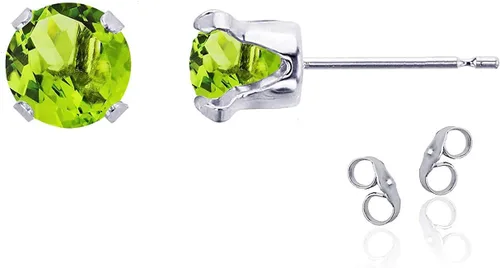Vista 115 de Aretes de tuerca de plata de ley 925 chapados en oro de 14 quilates macizo, oro amarillo, blanco o rosa de 0.236 in Amatista