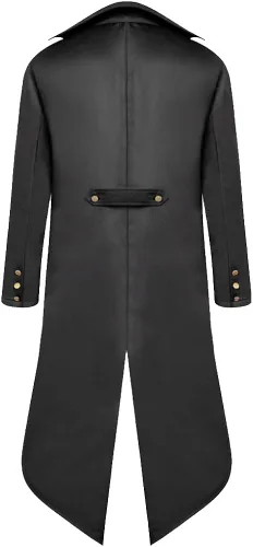Vista 2 de HZY - Chaqueta para hombre Steampunk Vintage Chaqueta gótica victoriana Frock Coat Disfraz de Halloween