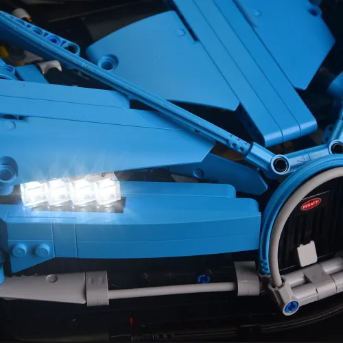 Vista 8 de GEAMENT Kit de luces LED versión mejorada para Technic Bugatti Chiron – Compatible con el modelo de construcción de autos de carreras Lego 42083