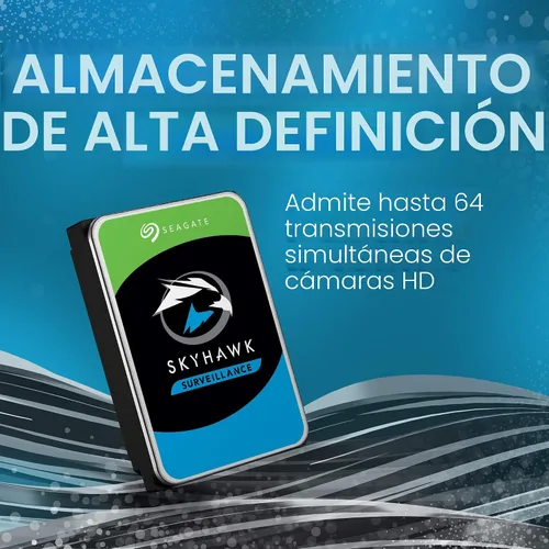 Vista 3 de Seagate Skyhawk - Disco duro interno de video HDD de 4 TB – 3.5 pulgadas SATA 6Gb/s, caché de 64 MB para sistema de cámara de seguridad DVR NVR
