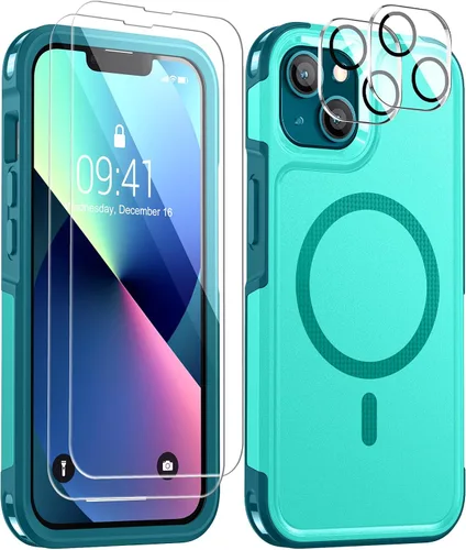 Vista 9 de Lanhiem Funda para iPhone 13, impermeable IP68, a prueba de polvo, a prueba de golpes, con protector de pantalla integrado, cubierta frontal