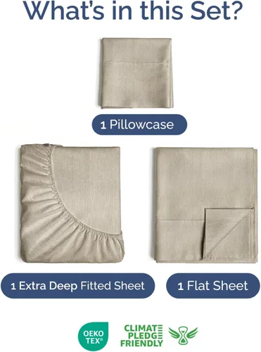 Vista 514 de Extra Deep Twin XL Sheet Set - 3 Piece College Dorm Room - White 01-Blanco