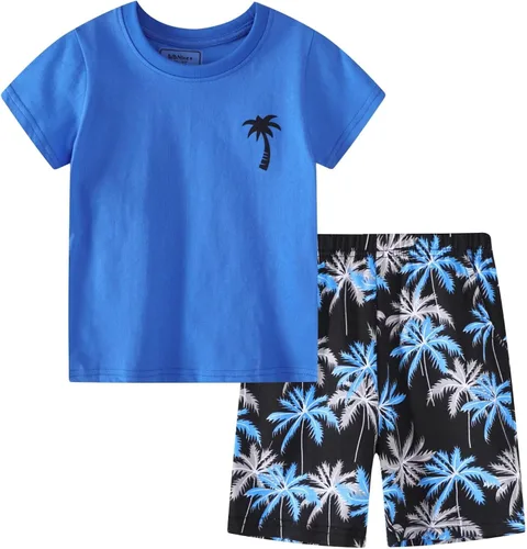 Vista 21 de Conjunto corto de ropa de verano para niños pequeños, de algodón Bs20-tz51