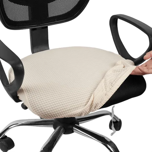 Vista 14 de Melaluxe - Funda elástica de jacquard para silla de oficina, funda extraíble y lavable para silla de escritorio, cubierta giratoria para asiento