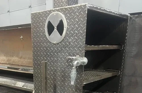 Vista 2 de LavaLock 8" aluminio molinete barbacoa fumador hoyo admisión hoja amortiguador conjunto de ventilación