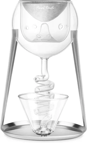Vista 3 de Final Touch Decantador de aireador de vidrio Twister - Sistema de oxigenación de vino, aireación de 3 fases, filtro de acero inoxidable, diseño