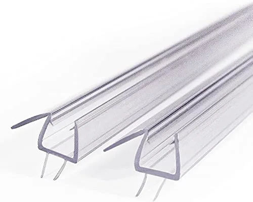 Vista 10 de 2 sellos inferiores para puerta de ducha sin marco, 36 pulgadas de largo para vidrio de 1/2 pulgada, transparente Claro