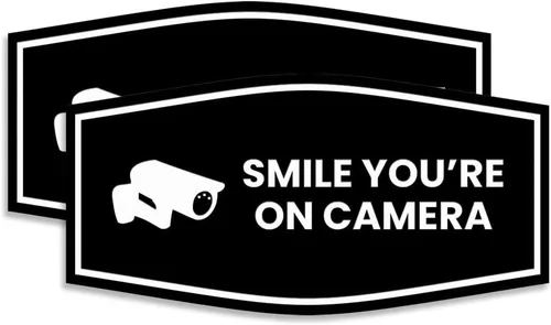 Vista 24 de Fancy Smile You're On Camera Letrero (negro) - Mediano (1 unidad)