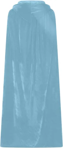 Vista 4 de Ruziyoog Capa medieval de terciopelo para mujer, elegante capa con capucha para boda, capa de invierno, fiesta de bruja, bata unisex de longitud