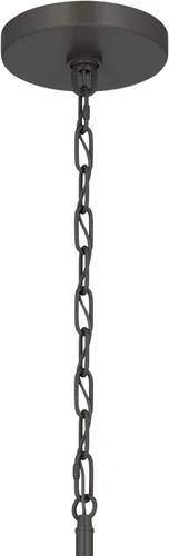 Vista 3 de Kichler Stamos - Lámpara de araña de 24 pulgadas, 9 luces, suave, moderna, de 2 niveles con vidrio transparente en bronce antiguo