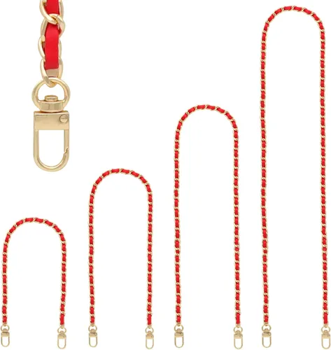 Vista 11 de RAPUDA Correa de cadena para bolso, 4 piezas de diferentes tamaños, correas de cadena para bolso, correas de cadena de metal para bricolaje de Negro