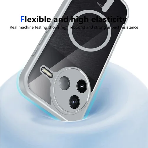 Vista 156 de Funda magnética transparente compatible con Xiaomi 17T, color negro 2 en 1 PC + TPU cubierta de teléfono a prueba de golpes, carcasa protectora