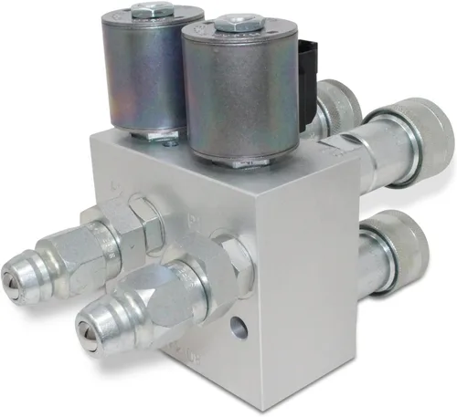 Vista 5 de Summit Hydraulics Kit multiplicador hidráulico, válvula divisor/desviadora SCV con acopladores JD estilo antiguo con caja de interruptores