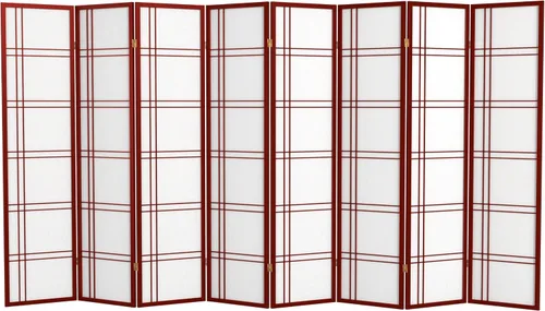 Vista 23 de Oriental Furniture - Pantalla Shoji de doble cruz de 6 pies de alto, color negro, 3 paneles