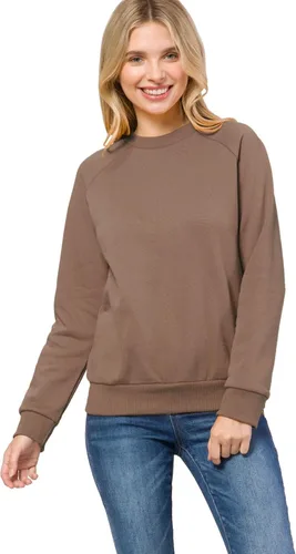 Vista 14 de MixMatchy Sudadera básica suave y cómoda de forro polar con cuello redondo para mujer