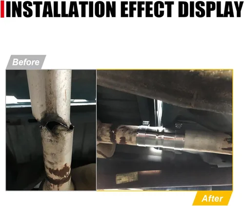 Vista 5 de Peastorm Adaptador de Escape de 2 a 2.5 Pulgadas, Tubo Conector Reductor de Escape de 2" DI a 2.5" DI con Abrazadera