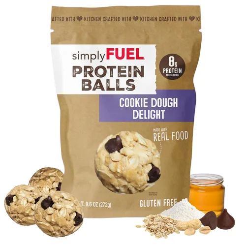 Vista 13 de simplyFUEL - Bolas de proteína de alimentos integrales con probióticos, bocadillos de chocolate y almendras y coco, 0.28 oz de proteína, bolas