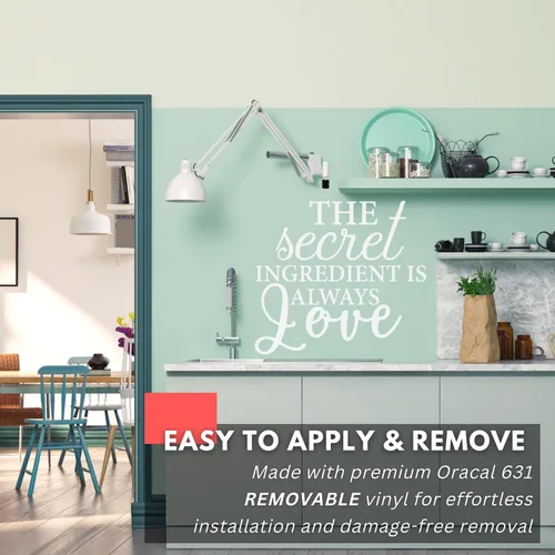 Vista 4 de My Vinyl Story - Adhesivo decorativo para pared de cocina, frase inspiradora de arte para cocina, comedor o cafetería, extraíble