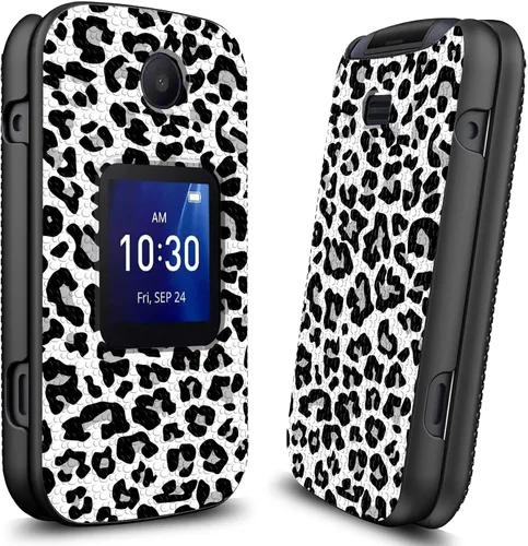 Vista 6 de Funda para Alcatel Go Flip 4 / TCL Flip Pro / TCL Flip Pro con protector de pantalla de vidrio templado, cubierta de PC antideslizante a prueba