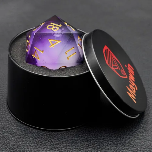 Vista 5 de Liquid Core - Dados gigantes de 1.97 pulgadas, dados de mazmorras y dragones hechos a mano con caja de regalo. RPG poliédrico D20 de 1.969 in