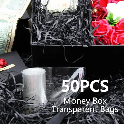 Vista 4 de Caja de dinero para regalo en efectivo - Caja de regalo de flores de lujo con tirador de dinero y tapa con flor y lazo, caja de regalo única