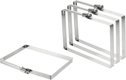 Vista 36 de uxcell 2 abrazaderas de manguera rectangulares de acero inoxidable 304, ajustables de 2 x 2 pulgadas, abrazaderas de tubo de conducto de engranaje