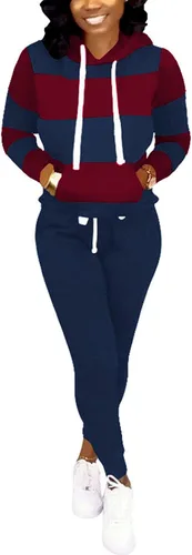Vista 2 de Runwind Trajes de dos piezas para mujer, sudadera con capucha de 2 piezas con bolsillos