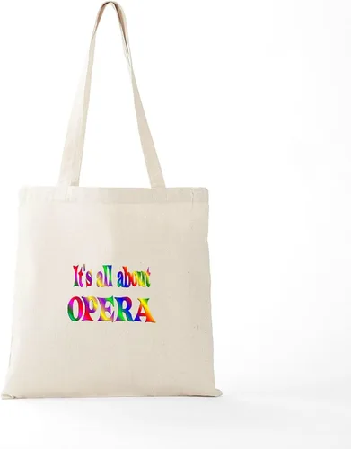 Vista 5 de CafePress Acerca de Opera Tote Bag Bolsa de compras reutilizable de lona beige natural
