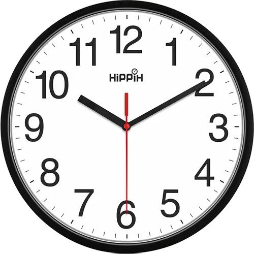 Vista 12 de HIPPIH Pack de 2 Relojes de Pared Silenciosos, de 12 Pulgadas, Sin Tictac, Digitales, de Barrido Silencioso, Decorativos, Funcionan