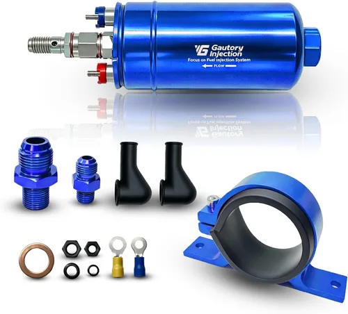 Vista 7 de Bomba de combustible eléctrica en línea externa de alto flujo 300LPH universal 12V azul