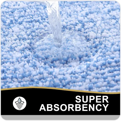 Vista 6 de OLANLY Alfombra de baño e inodoro en forma de U, tamaño de alfombra de baño 30 x 20 pulgadas y alfombra de inodoro de 24 x 20 pulgadas, color azul