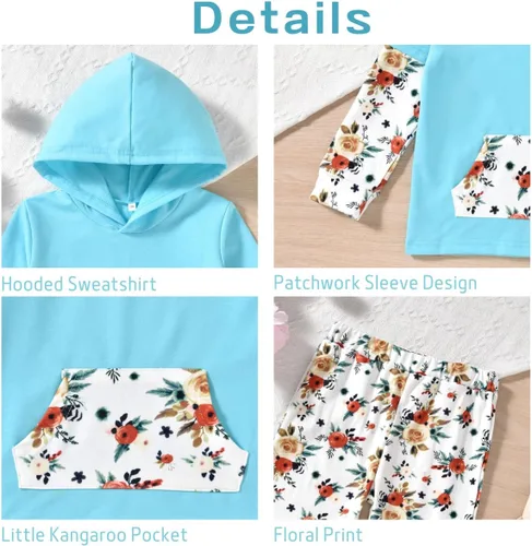 Vista 4 de Aalizzwell Sudadera con capucha para otoño e invierno para niñas pequeñas