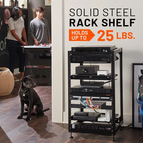 Vista 2 de ECHOGEAR Estante para rack de 1U – Diseño universal que funciona con cualquier rack – Capacidad para 25 libras de servidores, equipo de red o