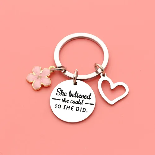Vista 3 de Maxforever - Llavero con cita inspiradora para mujer y niña regalo para hija sobrina hermana mejores amigos plata grande