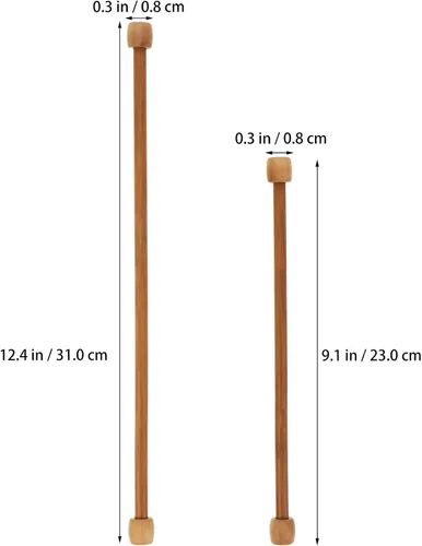 Vista 2 de EXCEART Varillas de bambú para colgar en la pared, 4 varillas de madera de 12.12 pulgadas para colgar en la pared, accesorios de tapiz