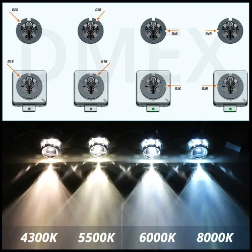 Vista 4 de DMEX D1S - Bombillas HDI de xenón para faros delanteros, color blanco cálido, 4300 K, 35 W, repuesto de 66144, 66140, 85140, 85415, paquete de 2