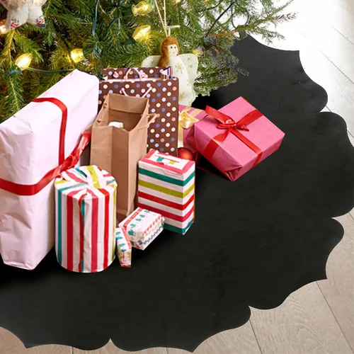 Vista 5 de Falda de árbol de Navidad, falda clásica de tela no tejida de 48 pulgadas, para árbol de Navidad y decoración de interiores de vacaciones