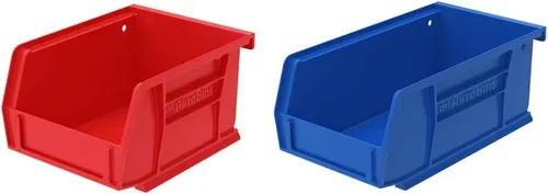 Vista 9 de Akro-Mils 30210 AkroBins - Cubo organizador apilable de plástico para colgar, 5 x 4 x 3 pulgadas, negro, paquete de 24 y divisor de plástico 40210