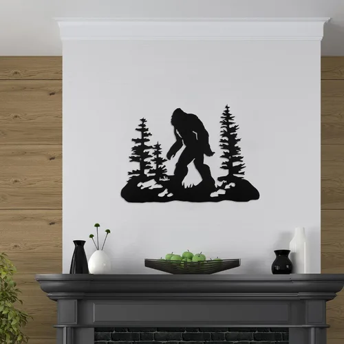 Vista 3 de Demissle Bigfoot Sasquatch Regalo Decoración Bigfoot Arte de Pared Big Foot Letrero Regalo para Hombres 15.7 x 11 Pulgadas Letrero de Metal
