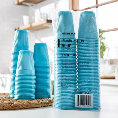 Vista 5 de McKesson Vasos de plástico desechables, vasos para beber, polipropileno, azul, 5 onzas, 100