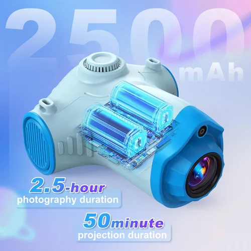 Vista 3 de Cámara para niños, cámara para niños con proyector, ofrece proyección, fotografía de 48 MP, grabación de video de 1080p, cámara digital para niños