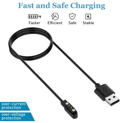 Vista 2 de Threeeggs Cargador compatible con el reloj inteligente TOZO S7 S6 S5 S4 S3 S2, cable de carga magnético para reloj inteligente Letsfit Willful YAMAY