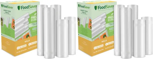 Vista 13 de FoodSaver Bolsas selladoras al vacío de longitud personalizada, paquete múltiple, 5 rollos para almacenamiento hermético de alimentos y Sous Vide