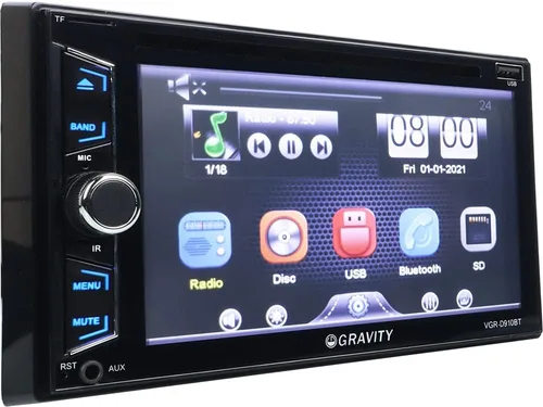 Vista 4 de Gravity D910BT - Receptor estéreo de coche de 6.2 pulgadas, 200 vatios, doble DIN 2DIN, pantalla táctil HD con DVD/CD/MP3/FM/USB/SD, compatible