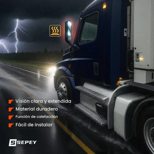 Vista 5 de SEPEY - Espejo superior para Freightliner Cascadia 2008-2017, repuesto con calor de descongelación