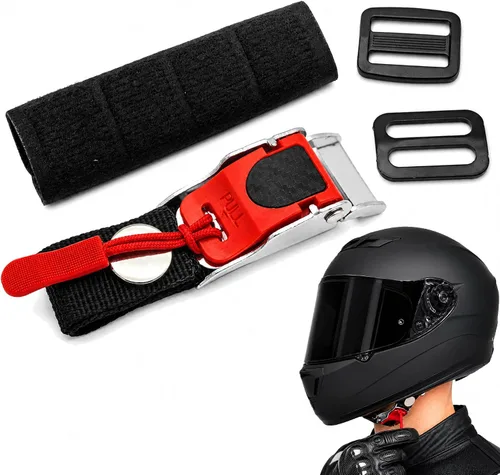 Vista 12 de Helmet Quick Release Buckle Kit, Metal Helmet Chin Strap Adapter, Compatible with Classic D-Rings Helmet