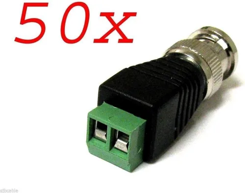 Vista 6 de maxllto CAT5/CAT6 Cable a BNC conector macho, 50 pcs coaxial Cat5/CAT6 a la cámara CCTV BNC Video Balun conector Coaxial tornillo