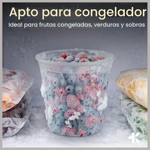 Vista 5 de Recipientes de plástico con tapas de 24 onzas (paquete de 20) – A prueba de fugas, recipientes de almacenamiento de alimentos sin BPA para sopa