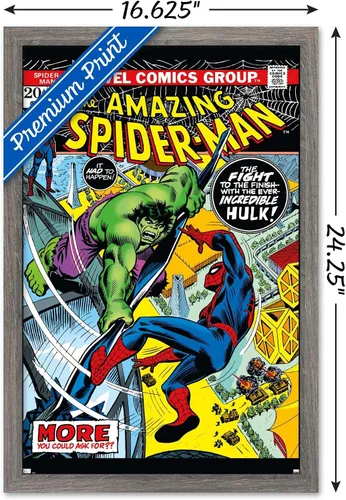 Vista 3 de Marvel Comics Amazing Spider-Man #120 - Póster de pared, 22.4 pulgadas de largo x 14.7 pulgadas de ancho, versión enmarcada de madera de granero