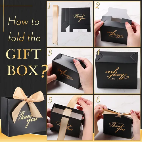 Vista 4 de Wesiti Paquete de 80 bolsas pequeñas de regalo de agradecimiento, lazo de coqueta para fiesta, cajas de cinta de lazo para boda novia, 4.5 x 1.8 x